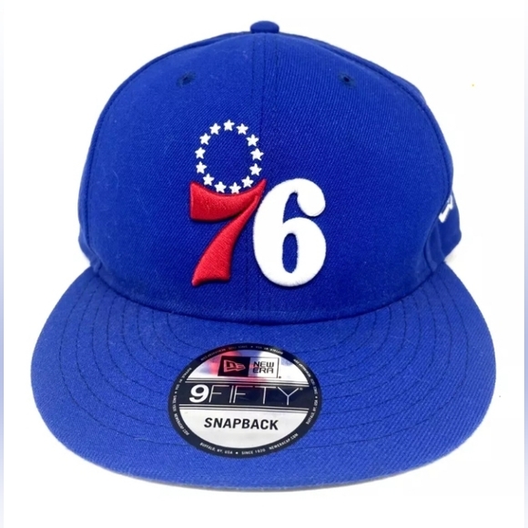 Philadelphia 76ers Hat Cap 9FIFTY Snap Back Mens Blue Basketball New Era NBA - Picture 2 of 10